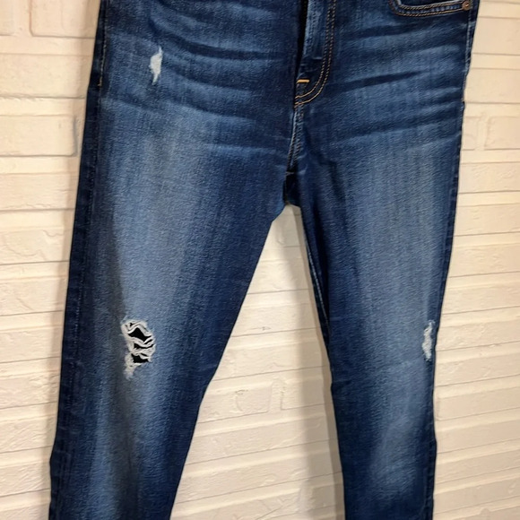 7 For All Mankind Dark Wash The Ankle Skinny Raw Hem Jeans, Women’s Size 26 - Picture 2 of 8